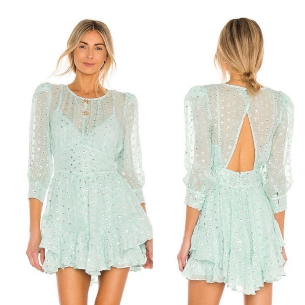 For Love And Lemons Mint Mini Dress retail $233+